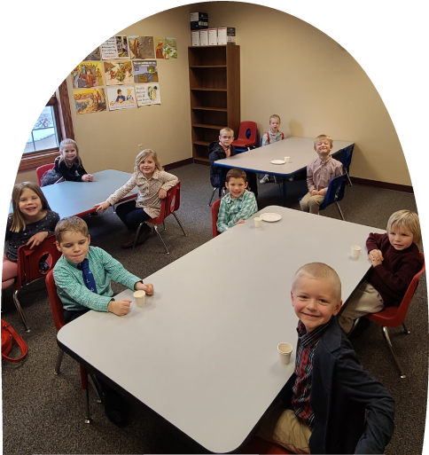 Youth room, children at tables